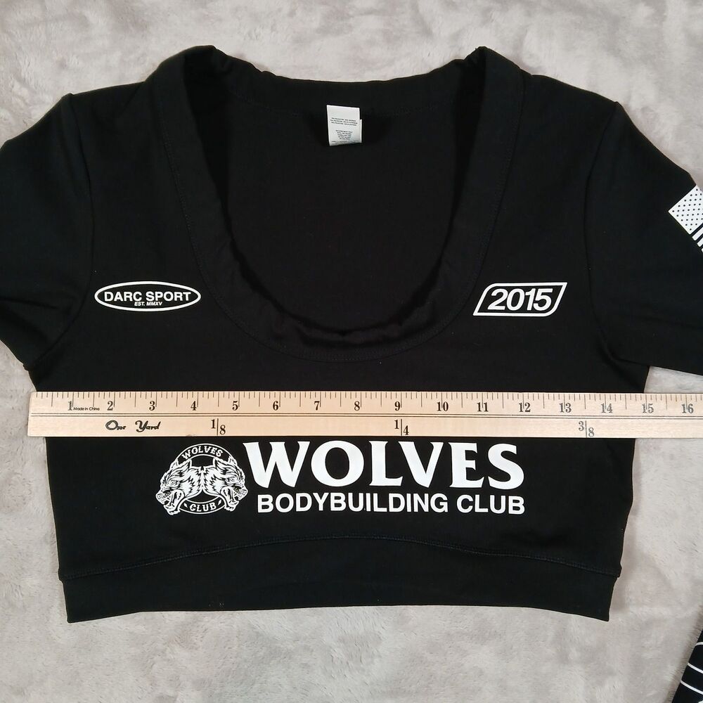 Darc Sport SHE Wolves Crop Top Womens M Black Limited 32/500 Long Sleeve - Picture 7 of 8